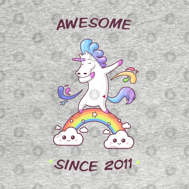 Awesome Since 2011 - Dabbing Unicorn - 7th Birtday by zoljo